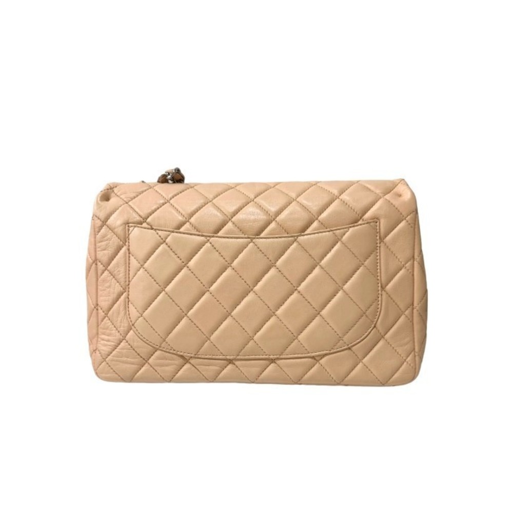Chanel Big Lambskin Shoulder Pink Beige Matelasse Bag